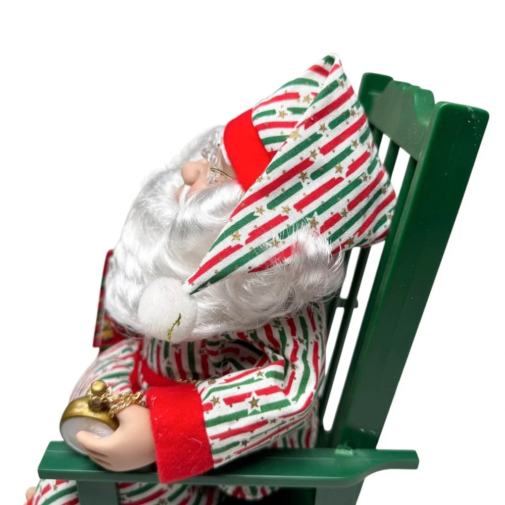 Snoring Santa Claus Pajamas Rocking Chair 12